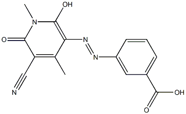 3-[(5-cyano-2-hydroxy-1,4-dimethyl-6-oxo-1,6-dihydro-3-pyridinyl)diazenyl]benzoic acid Structure