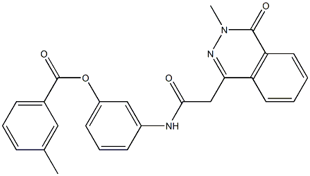 3-{[2-(3-methyl-4-oxo-3,4-dihydro-1-phthalazinyl)acetyl]amino}phenyl 3-methylbenzoate Structure