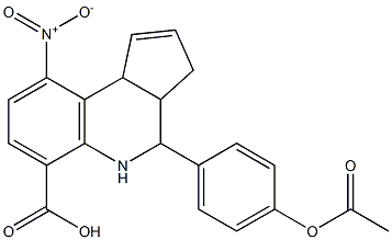 4-[4-(acetyloxy)phenyl]-9-nitro-3a,4,5,9b-tetrahydro-3H-cyclopenta[c]quinoline-6-carboxylic acid 구조식 이미지