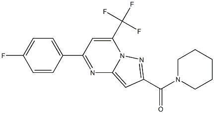 5-(4-fluorophenyl)-2-(1-piperidinylcarbonyl)-7-(trifluoromethyl)pyrazolo[1,5-a]pyrimidine 구조식 이미지