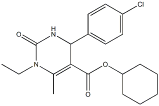 cyclohexyl 4-(4-chlorophenyl)-1-ethyl-6-methyl-2-oxo-1,2,3,4-tetrahydro-5-pyrimidinecarboxylate 구조식 이미지