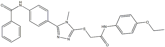 N-[4-(5-{[2-(4-ethoxyanilino)-2-oxoethyl]sulfanyl}-4-methyl-4H-1,2,4-triazol-3-yl)phenyl]benzamide 구조식 이미지