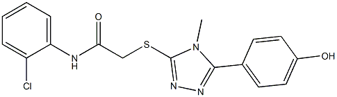 N-(2-chlorophenyl)-2-{[5-(4-hydroxyphenyl)-4-methyl-4H-1,2,4-triazol-3-yl]sulfanyl}acetamide 구조식 이미지