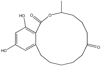14,16-dihydroxy-3-methyl-3,4,5,6,9,10,11,12-octahydro-1H-2-benzoxacyclotetradecine-1,7(8H)-dione Structure