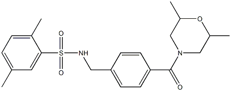 N-{4-[(2,6-dimethyl-4-morpholinyl)carbonyl]benzyl}-2,5-dimethylbenzenesulfonamide 구조식 이미지