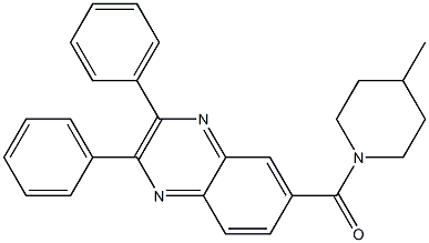 6-[(4-methyl-1-piperidinyl)carbonyl]-2,3-diphenylquinoxaline 구조식 이미지