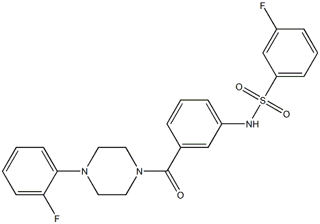 3-fluoro-N-(3-{[4-(2-fluorophenyl)-1-piperazinyl]carbonyl}phenyl)benzenesulfonamide Structure