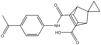 3-[(4-acetylanilino)carbonyl]spiro[bicyclo[2.2.1]hept[5]ene-7,1'-cyclopropane]-2-carboxylic acid 구조식 이미지