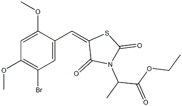 ethyl 2-[5-(5-bromo-2,4-dimethoxybenzylidene)-2,4-dioxo-1,3-thiazolidin-3-yl]propanoate Structure