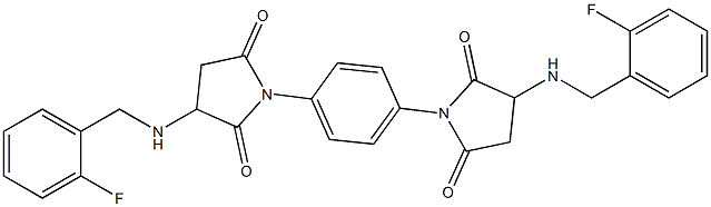 3-[(2-fluorobenzyl)amino]-1-(4-{3-[(2-fluorobenzyl)amino]-2,5-dioxo-1-pyrrolidinyl}phenyl)-2,5-pyrrolidinedione Structure