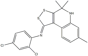 N-(2,4-dichlorophenyl)-N-(4,4,7-trimethyl-4,5-dihydro-1H-[1,2]dithiolo[3,4-c]quinolin-1-ylidene)amine 구조식 이미지