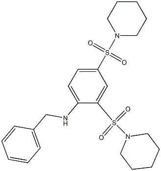 N-benzyl-N-[2,4-bis(1-piperidinylsulfonyl)phenyl]amine 구조식 이미지