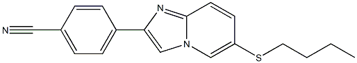 4-[6-(butylsulfanyl)imidazo[1,2-a]pyridin-2-yl]benzonitrile 구조식 이미지