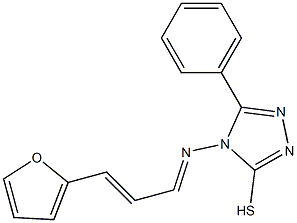 4-{[3-(2-furyl)-2-propenylidene]amino}-5-phenyl-4H-1,2,4-triazol-3-yl hydrosulfide 구조식 이미지