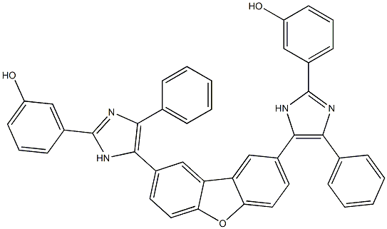 3-(5-{8-[2-(3-hydroxyphenyl)-4-phenyl-1H-imidazol-5-yl]dibenzo[b,d]furan-2-yl}-4-phenyl-1H-imidazol-2-yl)phenol Structure