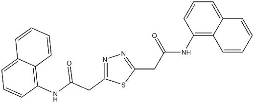 N-(1-naphthyl)-2-{5-[2-(1-naphthylamino)-2-oxoethyl]-1,3,4-thiadiazol-2-yl}acetamide 구조식 이미지