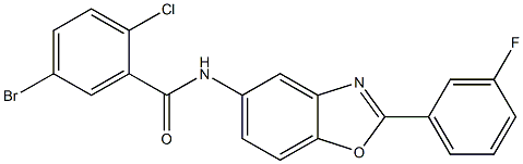 5-bromo-2-chloro-N-[2-(3-fluorophenyl)-1,3-benzoxazol-5-yl]benzamide Structure