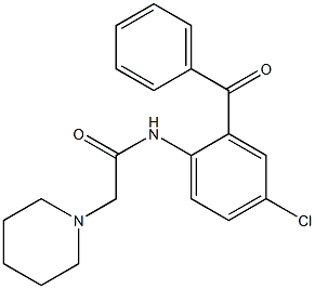 N-(2-benzoyl-4-chlorophenyl)-2-(1-piperidinyl)acetamide 구조식 이미지