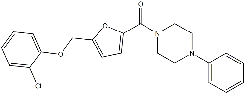 1-{5-[(2-chlorophenoxy)methyl]-2-furoyl}-4-phenylpiperazine 구조식 이미지