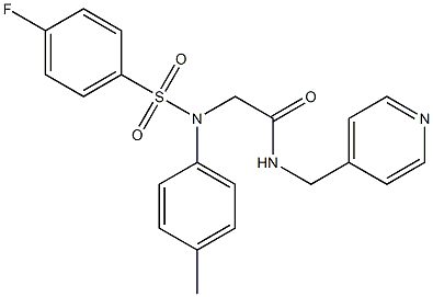 2-{[(4-fluorophenyl)sulfonyl]-4-methylanilino}-N-(4-pyridinylmethyl)acetamide 구조식 이미지