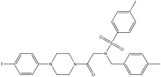 N-{2-[4-(4-fluorophenyl)-1-piperazinyl]-2-oxoethyl}-4-methyl-N-(4-methylbenzyl)benzenesulfonamide 구조식 이미지