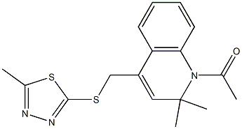 1-acetyl-2,2-dimethyl-4-{[(5-methyl-1,3,4-thiadiazol-2-yl)sulfanyl]methyl}-1,2-dihydroquinoline 구조식 이미지