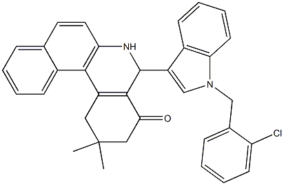 5-[1-(2-chlorobenzyl)-1H-indol-3-yl]-2,2-dimethyl-2,3,5,6-tetrahydrobenzo[a]phenanthridin-4(1H)-one Structure