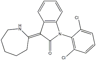 3-(2-azepanylidene)-1-(2,6-dichlorophenyl)-1,3-dihydro-2H-indol-2-one 구조식 이미지