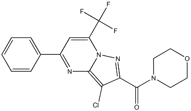 3-chloro-2-(4-morpholinylcarbonyl)-5-phenyl-7-(trifluoromethyl)pyrazolo[1,5-a]pyrimidine Structure