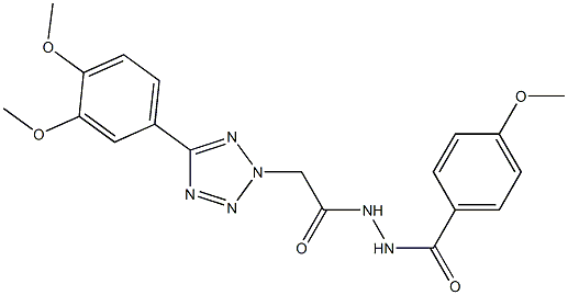 2-[5-(3,4-dimethoxyphenyl)-2H-tetraazol-2-yl]-N'-(4-methoxybenzoyl)acetohydrazide 구조식 이미지