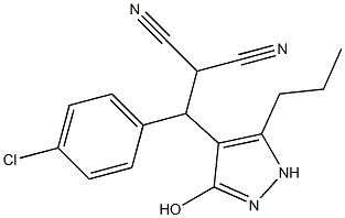 2-[(4-chlorophenyl)(3-hydroxy-5-propyl-1H-pyrazol-4-yl)methyl]malononitrile 구조식 이미지