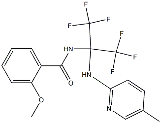 2-methoxy-N-[2,2,2-trifluoro-1-[(5-methyl-2-pyridinyl)amino]-1-(trifluoromethyl)ethyl]benzamide Structure