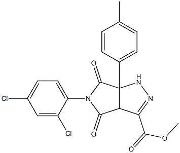 methyl 5-(2,4-dichlorophenyl)-6a-(4-methylphenyl)-4,6-dioxo-1,3a,4,5,6,6a-hexahydropyrrolo[3,4-c]pyrazole-3-carboxylate 구조식 이미지