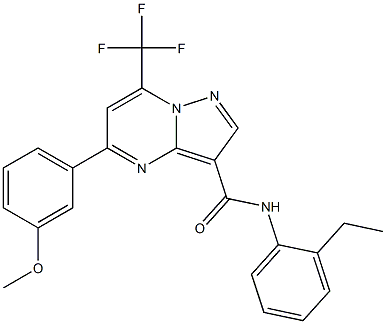 N-(2-ethylphenyl)-5-(3-methoxyphenyl)-7-(trifluoromethyl)pyrazolo[1,5-a]pyrimidine-3-carboxamide 구조식 이미지