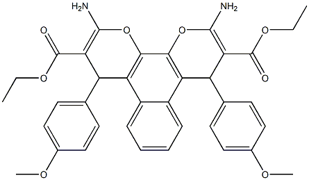 diethyl 2,11-diamino-4,9-bis(4-methoxyphenyl)-4,9-dihydrobenzo[f]pyrano[3,2-h]chromene-3,10-dicarboxylate Structure