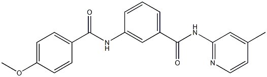3-[(4-methoxybenzoyl)amino]-N-(4-methyl-2-pyridinyl)benzamide 구조식 이미지