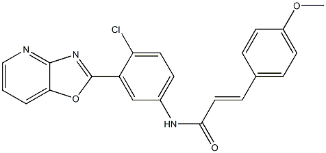 N-(4-chloro-3-[1,3]oxazolo[4,5-b]pyridin-2-ylphenyl)-3-(4-methoxyphenyl)acrylamide 구조식 이미지