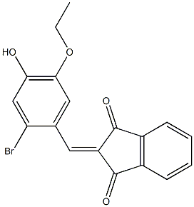 2-(2-bromo-5-ethoxy-4-hydroxybenzylidene)-1H-indene-1,3(2H)-dione 구조식 이미지