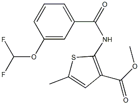 methyl 2-{[3-(difluoromethoxy)benzoyl]amino}-5-methyl-3-thiophenecarboxylate Structure