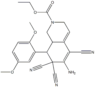 ethyl 6-amino-5,7,7-tricyano-8-(2,5-dimethoxyphenyl)-3,7,8,8a-tetrahydro-2(1H)-isoquinolinecarboxylate 구조식 이미지