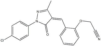(2-{[1-(4-chlorophenyl)-3-methyl-5-oxo-1,5-dihydro-4H-pyrazol-4-ylidene]methyl}phenoxy)acetonitrile Structure