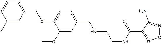 4-amino-N-[2-({3-methoxy-4-[(3-methylbenzyl)oxy]benzyl}amino)ethyl]-1,2,5-oxadiazole-3-carboxamide 구조식 이미지