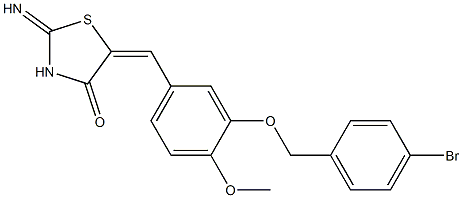 5-{3-[(4-bromobenzyl)oxy]-4-methoxybenzylidene}-2-imino-1,3-thiazolidin-4-one Structure