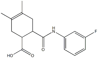 6-[(3-fluoroanilino)carbonyl]-3,4-dimethyl-3-cyclohexene-1-carboxylic acid 구조식 이미지