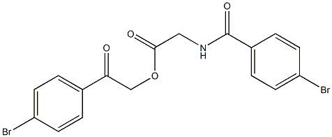 2-(4-bromophenyl)-2-oxoethyl [(4-bromobenzoyl)amino]acetate 구조식 이미지