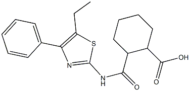2-{[(5-ethyl-4-phenyl-1,3-thiazol-2-yl)amino]carbonyl}cyclohexanecarboxylic acid 구조식 이미지