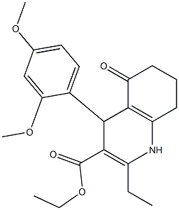 ethyl 4-(2,4-dimethoxyphenyl)-2-ethyl-5-oxo-1,4,5,6,7,8-hexahydro-3-quinolinecarboxylate Structure