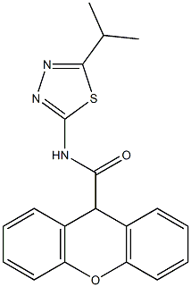 N-(5-isopropyl-1,3,4-thiadiazol-2-yl)-9H-xanthene-9-carboxamide 구조식 이미지