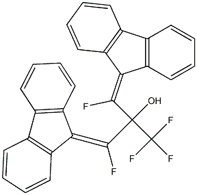 3-(9H-fluoren-9-ylidene)-2-[9H-fluoren-9-ylidene(fluoro)methyl]-1,1,1,3-tetrafluoro-2-propanol 구조식 이미지