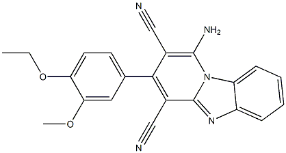 1-amino-3-(4-ethoxy-3-methoxyphenyl)pyrido[1,2-a]benzimidazole-2,4-dicarbonitrile Structure